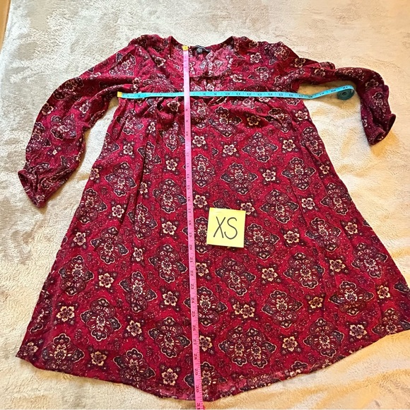 American Eagle red floral boho swing tunic top Size XS - Picture 9 of 9